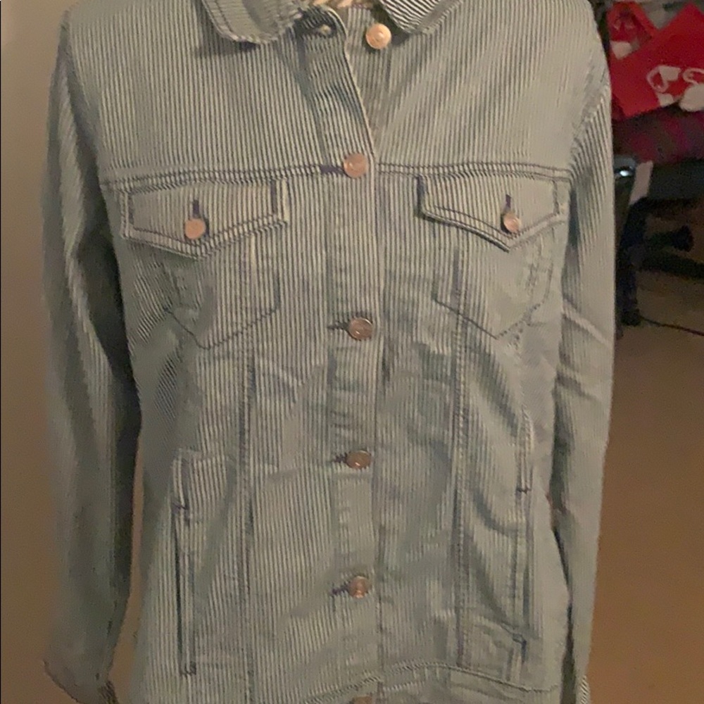 Gloria Vanderbilt pico rail roadstripe jacket
